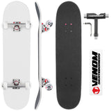 Venom Core Complete Built Skateboard - Matt White/Raw - 8.0" - Venom Skateboards